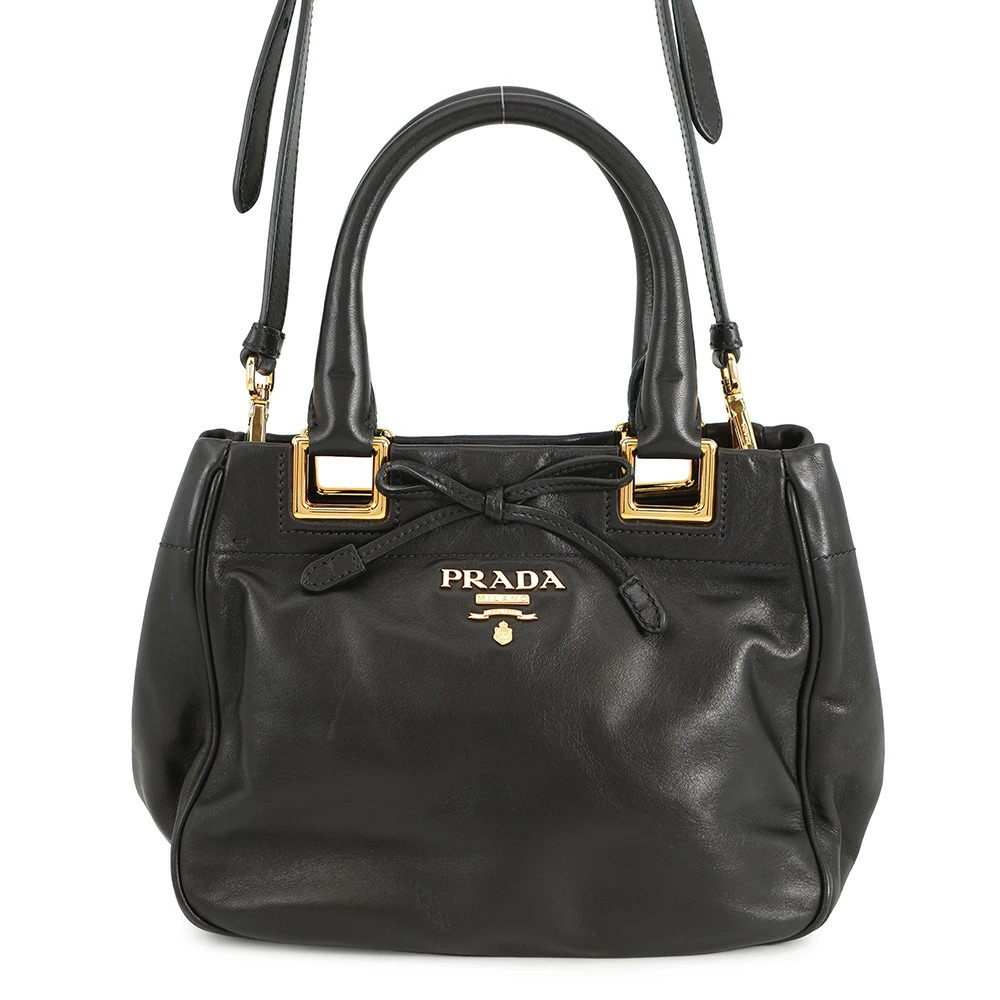 Prada Handbag Rion Leather Shoulder Bag Black